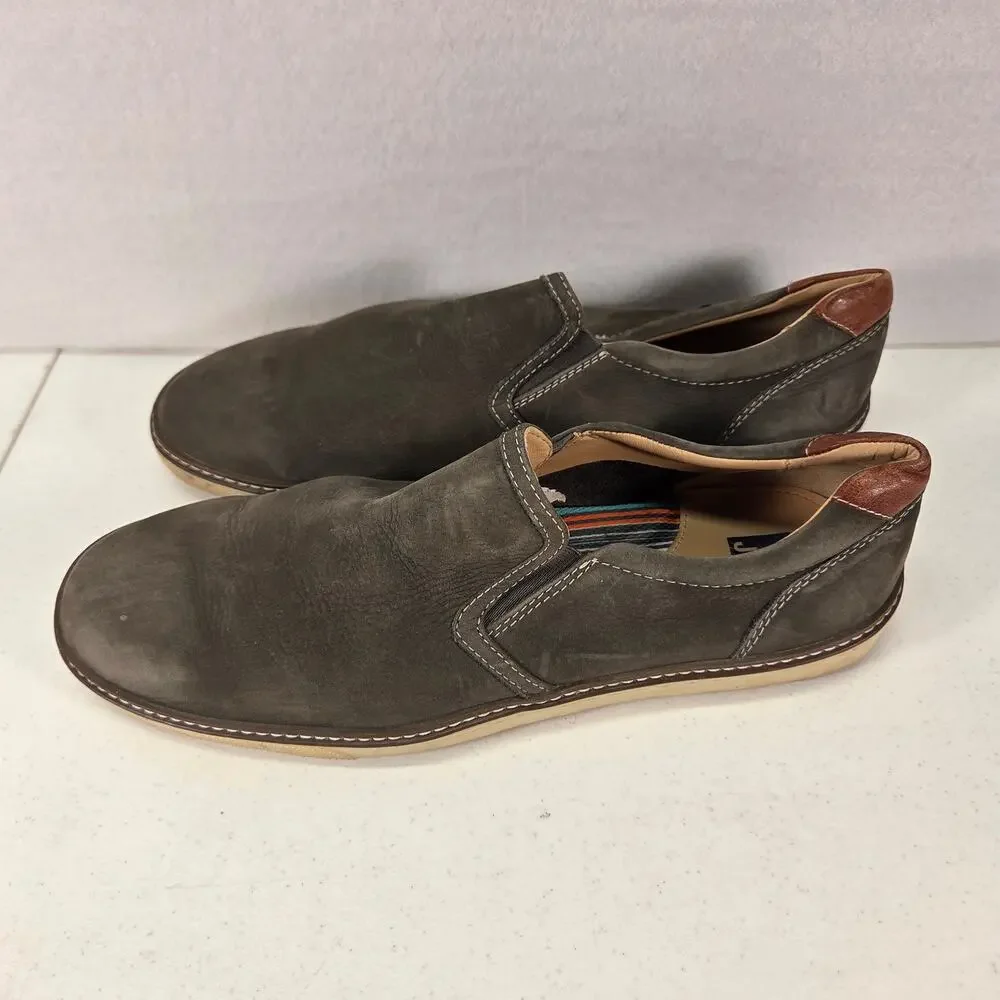 J&M Brown Leather Slip On Loafers Casual Comfort Shoes Mens 11M NWOT